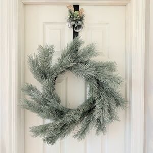 Elegant Frosted Holiday Wreath and hanger